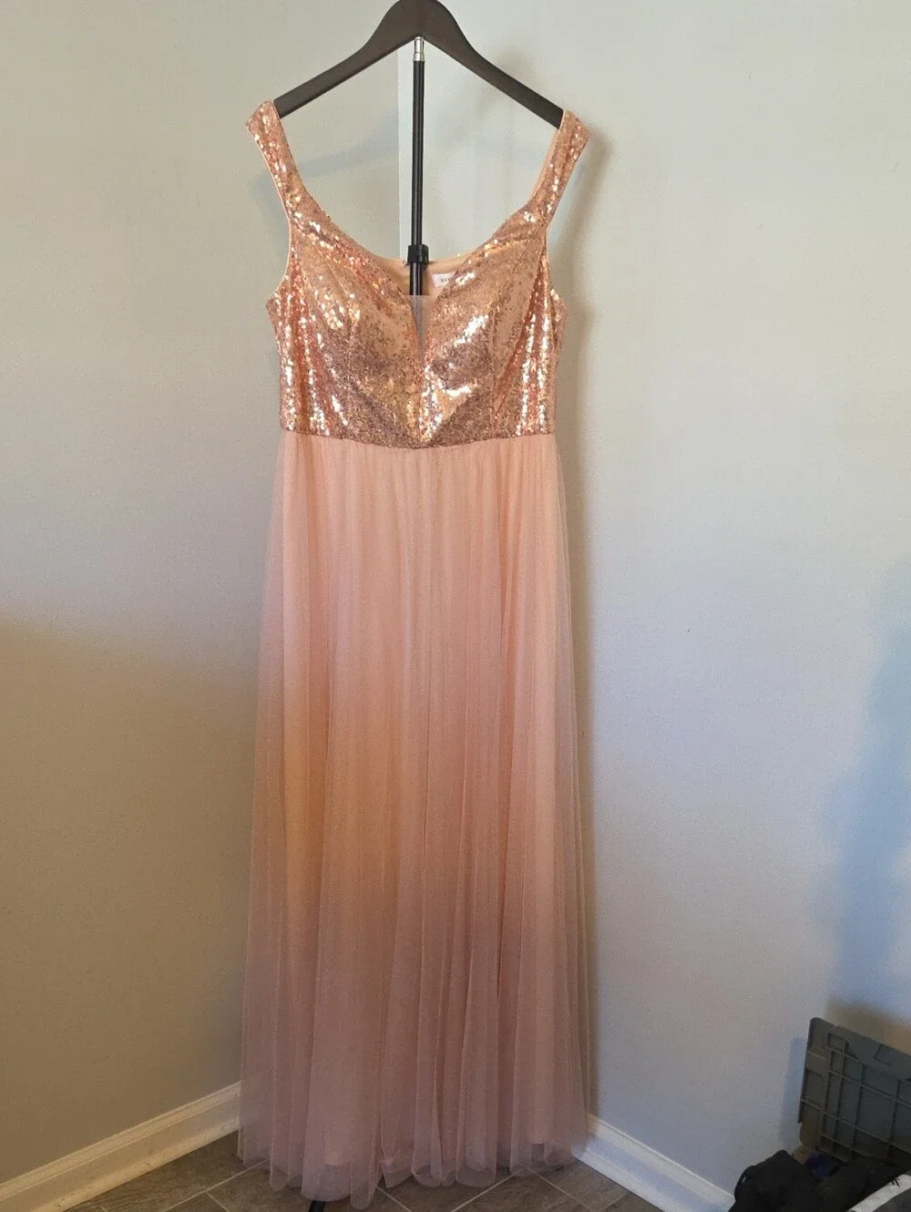 Ever Pretty Rose Gold Sequin Bodice Maxi Dress